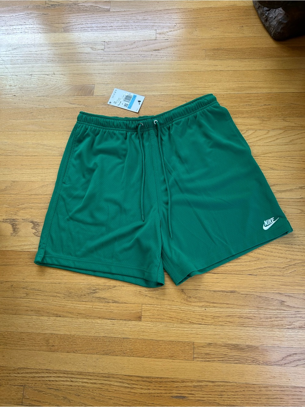 Nike Green Mesh Athletic Shorts with Drawstring